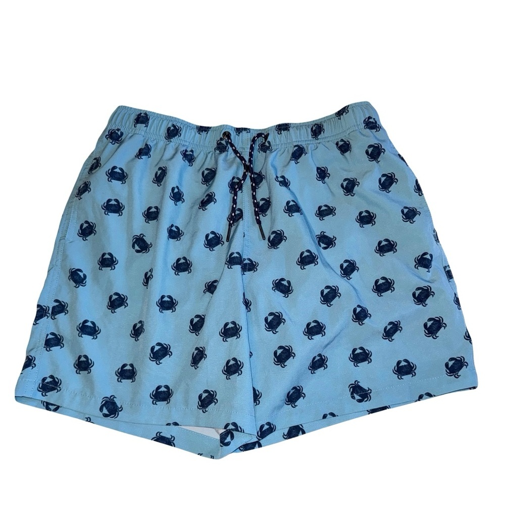 Seastate Men’s Mesh Lined Swim Trunks Carolina Blue Navy Print Sz Medium